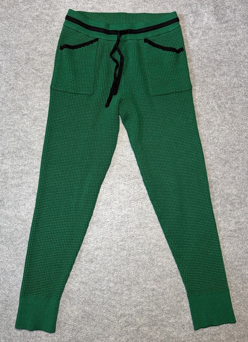 MONROW Women's S Green Waffle Knit Lounge Pants
